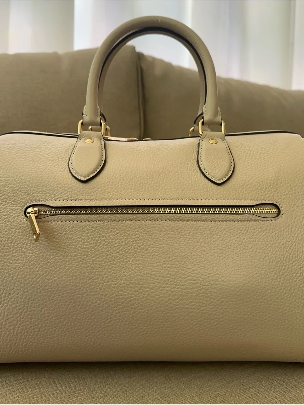 Rowan Large Satchel Bag in Ivory - Picture 2 of 9